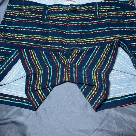 Merona Women’s Navy Red Teal Striped Chino Shorts, size 6, colorful - Picture 6 of 12